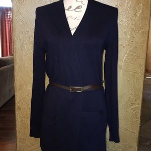 The Limited navy sweater with belt